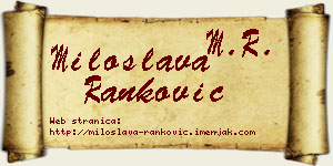 Miloslava Ranković vizit kartica